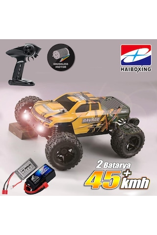 Haıboxıng 1/16th Scale 4wd Brushless Truck Uzaktan Kumandalı Araba Rtr Sarı + 1500 Mah 7.4v 2s 30c Lipo Batarya