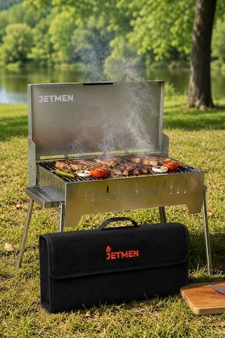 Jetmen Quick Grill Inox Katlanır Mangal Gri