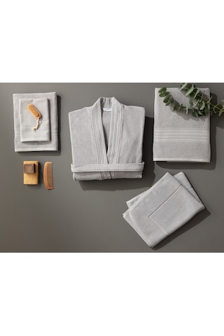 Madame Coco Stripe Armürlü Ayak Havlusu - Gri - 50X70 Cm Çok Renkli