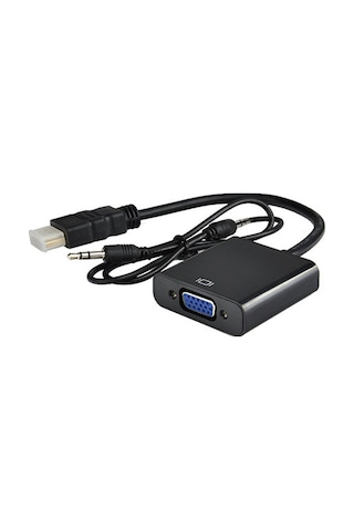 Hdmi To Vga Çevirici Dönüştürücü Adaptör + Ses Destekli