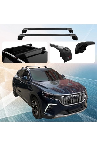 Togg T10x 2023 + İle Uyumlu Ara Atkı - Tavan Barı - Karbon Siyah