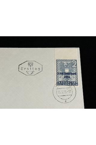 1955 Avusturya Bağımsızlık Antlaşması 2 Şilin İlk Gün Damgalı Zarf  Teşhir Ürün