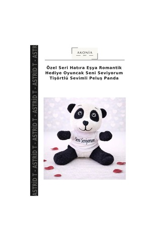 Özel Seri Hatıra Eşya Romantik Hediye Oyuncak Seni Seviyorum Tişörtlü Sevimli Peluş Panda Çok Renkli