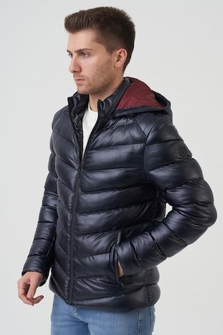 White Stone San Diego Slim Fit Kapüşonlu Kaban Laci-Laci Lacivert