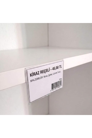 Cep Tipi Yapışkanlı Şeffaf Etiketlik 8x6cm U Tipi 50li Paket 50 Adet