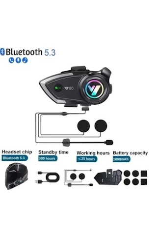 Y80 Kablosuz Bluetooth Motosiklet Kask Kulaklık Intercom Kaliteli