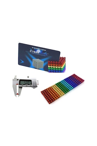 Magnetic Cube 8 Renk 216 Adet 5 Mm Manyetik Mıknatıs Toplar. Kart