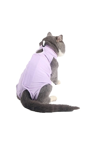 Hombey Kedi Ameliyat Sonrası Giysi, Yara Koruması, Yutma Engeli, Esnek Mesh Kumaş, Mavi S Beden