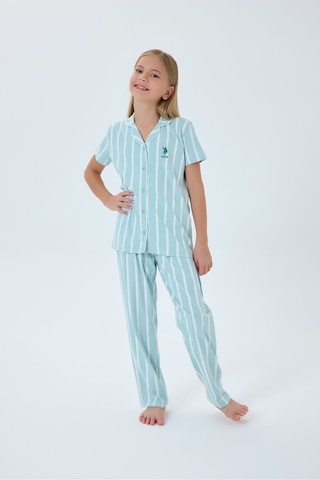 U.S. Polo Assn. Kız Çocuk Mor Gömlek Pijama Yeşil U.S. Polo Assn. Kız Çocuk Mor Gömlek Pijama Yeşil