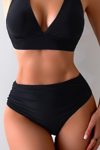 Angelsin Yandan Büzgülü Şık Bikini Altı Siyah