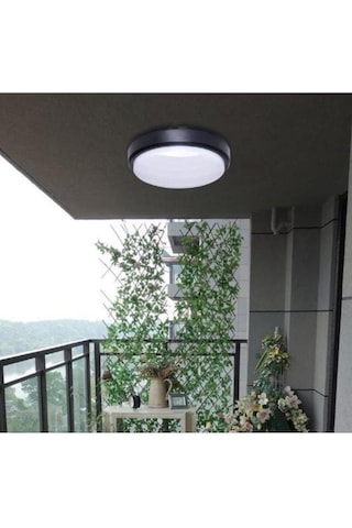 Horoz Artos 20w Yuvarlak Siyah Led Nem Su Geçirmez Banyo Bahçe Modern Tavan Lambası Beyaz Işık 6500k Siyah