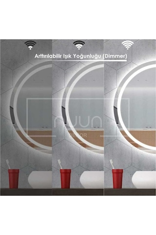 Nuun Dekor 70 Cm Dokunmatik Ledli Ayna Dimmer Beyaz