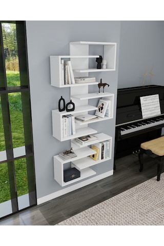 Arnetti Lotus Kitaplık Ve Duvar Rafı Beyaz