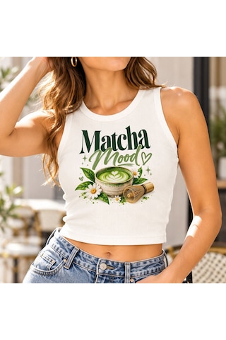 Bk Gift Sıfır Kol Fitilli Crop Bluz - Esnek Likralı Günlük Crop-10 Beyaz