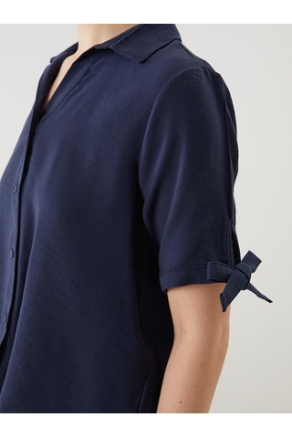 Lcwaıkıkı Classic Lacivert Loose Fit Kadın Gömlek