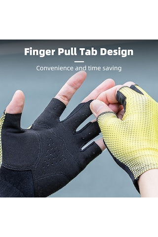 Rockbros 1 Çift Yarım Parmak Unisex Anti-Skid Nefes Bisiklet Eldivenleri