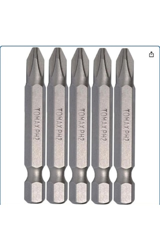 5 Adet - Ph2 Boy 50 Mm Bits Uç- Şarjlı Elektrikli Matkap Vidalama Aparatı