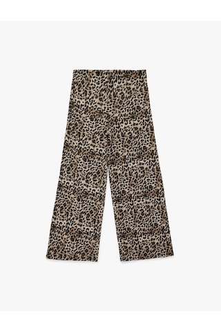 Koton Bol Paça Leopar Desenli Tül Plaj Pantolonu Kahverengi Desenli 6sak60002mk