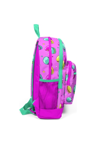 Coral High Kids Açık Pembe Makaron Desenli Dört Bölmeli Okul Sırt Çantası