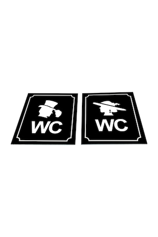 Wc Tuvalet Tabelası Bay Bayan Takım (2 Adet), 10 Cm X 12 Cm (410434605)