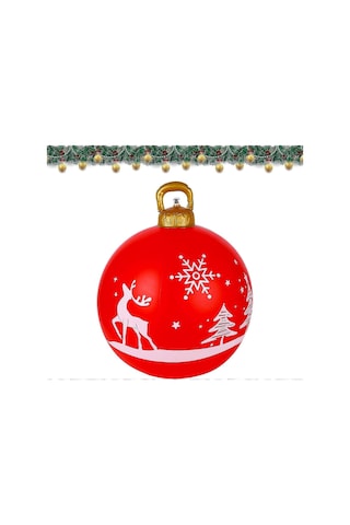 Wjtg 2024,60cm Noel Şişme Topu Şişme Pvc Noel Topları Noel Süslemeleri Noel Ağacı Topundan Yapılmış Noel Topu Noel Topu