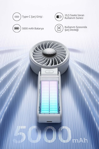Jisulife Handheld Fan Life 7 El Fanı & Masaüstü Fan 5000 Mah