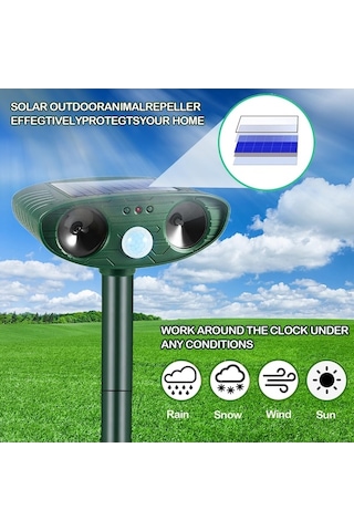 Qianfan Ultrasonik Kedi Kovucu, Hayvan Kovucu Güneş Enerjili Kb