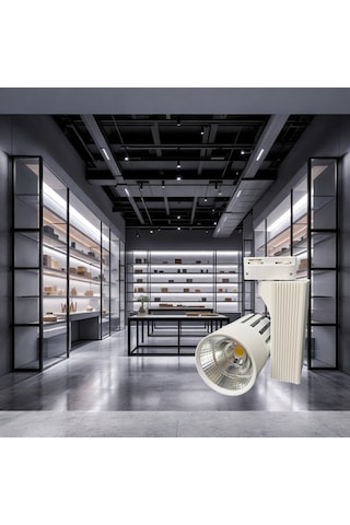 Ledli Ray Spot Beyaz Kasa 40 Watt Günışığı 3000 K