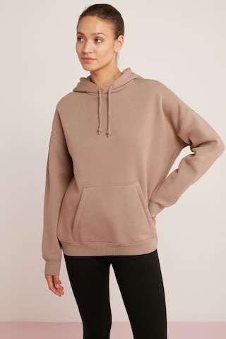 ETHIQUET CARLY Kadın Içi Polarlı Yumuşacık Kapüşonlu Kanguru Cepli Oversize Fit Pembe Sweatshirt