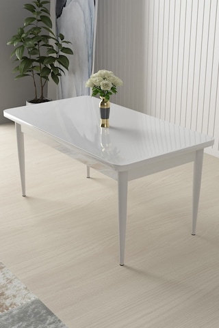 Canisa Concept Nil Serisi 70x110 Sabit Beyaz Mutfak Masası Beyaz