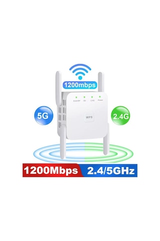 Sones 1200mbps 2.4g / 5g Wifi Genişletici Güçlendirici Tekrarlayıcı Ethernet Portunu Destekler Siyah Ab Fişi