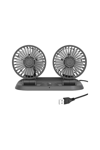 Araba Fanı Kamyon Güçlü Rüzgar Usb Arayüzü Çok Işlevli Çift Başlı Elektrikli Fan Jıta9e Renkli