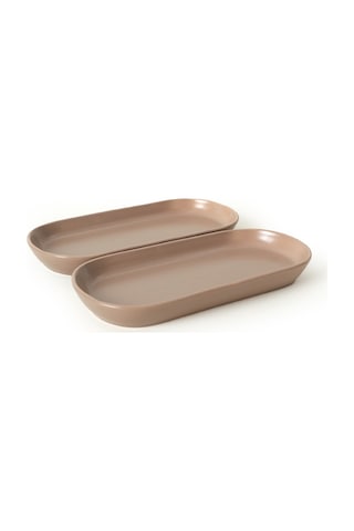 Keramika Mat Toprak Noyan Kayık Tabak 2 Adet 26 Cm 977