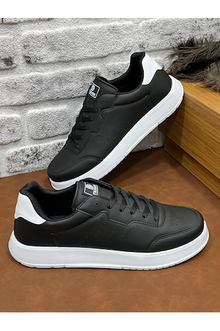 Ortopedik Büyük Numara Rahat Hafif Yumuşak Dark Step Erkek Spor Ayakkabı Siyah Beyaz