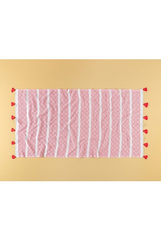 Madame Coco Aphelıe Jakarlı Peştemal 1kpstm0108peştamal-kırmızı/gri