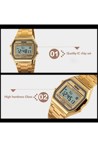 Geeksen Skmeı 1123 Unisex Dijital Saat - Ticari Ve Spor Tarzı, Tarih/hafta Gösterimi, Kronometre, Alarm, Led Işık, 30m Su Geçirmezlik, Çelik Kordon Gümüş Çok Renkli