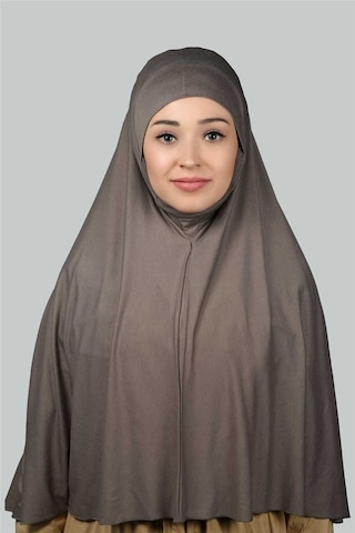 Altobeh Hazır Türban Peçeli Pratik Eşarp Tesettür Nikaplı Hijab - Namaz Örtüsü Sufle 3xl - Koyu Vizon Koyu Vizon