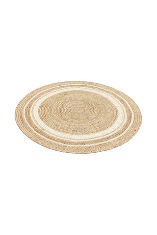 Eko Halı Juno Ech 01R Natural Whıte El Dokuma Naturel Jüt Hasır Halı - 120X120