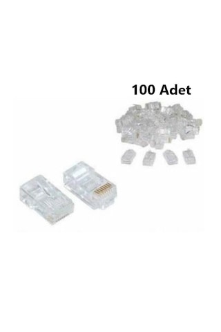 Rj45 Jack Soket Konnektör Cat5e İnternet Caki Jak - 100 Adet