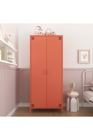 Pera Metal Elbise Dolabı, Soyunma Dolabı, İki Kapılı, 80,50 X 50 X 189,50 Cm Ral 3022 Somon