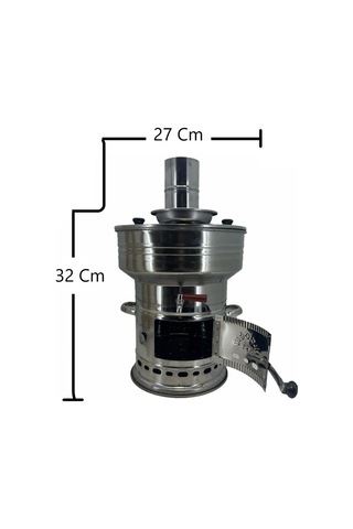 Paslanmaz 304 Çelik 7 L Demlikli Semaver
