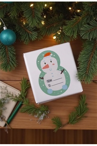 Yılbaşı Kardan Adam Şekilli Sticker Seti, Yeni Yıl Süs Ve Hediye& Çok Renkli