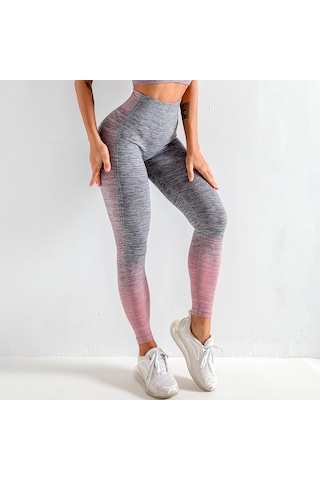 Skycity Renkli Patchwork Desenli Kadın Yoga Taytı - Yüksek Bel, Uzun Boy, Polyester, Spandex & Nylon Pembe