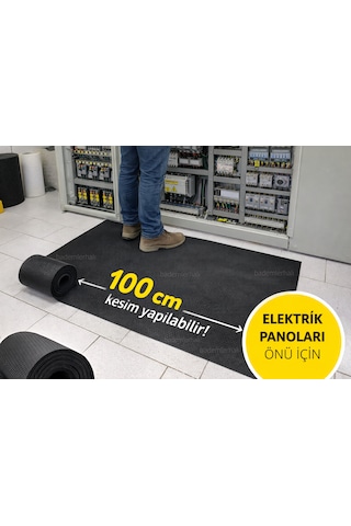 Siyah Renk 2 Mm 10 Kv İzole Halı Yalıtkan Paspas Elektrik Panosu Önü Paspası