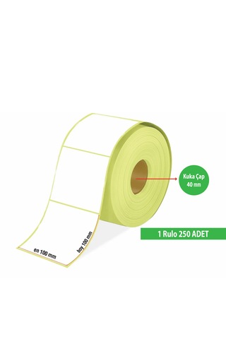 Termal Barkod Etiketi 100x100mm 250 Sarım