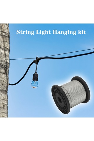 Skycity 304 Paslanmaz Çelik Teli, 0.5mm 1 7 100m , 30 Alüminyum Kelepçe Hediyeli, Dayanıklı Asma Ve Yük Taşıma Teli Siyah