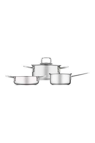 Jumbo New Lyon 5 Parça Çelik Midi Tencere Set Gümüş