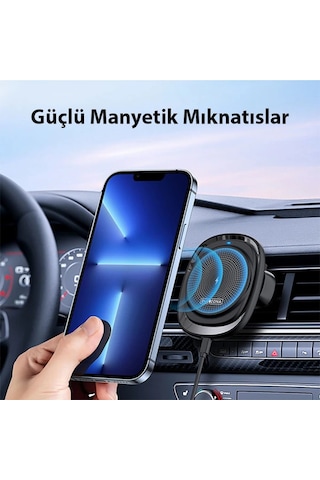 Duzzona V1 15w Manyetik Kablosuz Wireless Hızlı Şarjlı Araç İçi Telefon Tutucu- 5775 1