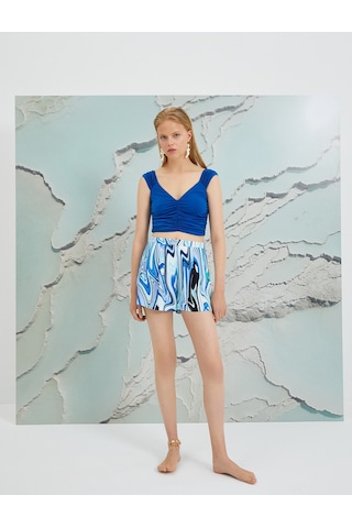 Koton Şahika Ercümen X Koton - Drapeli Crop Atlet Saks 2sak10599ek 2SAK10599EK969