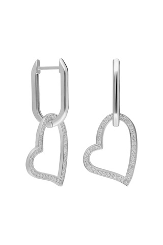 Büyük Kalp Küpe 717057 Silver